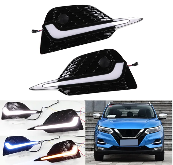 KEEN Daytime Running Light LED DRL Head Fog Lamp For Nissan Qashqai 2019 2020 Auto Front Foglight Upgrade Accessories