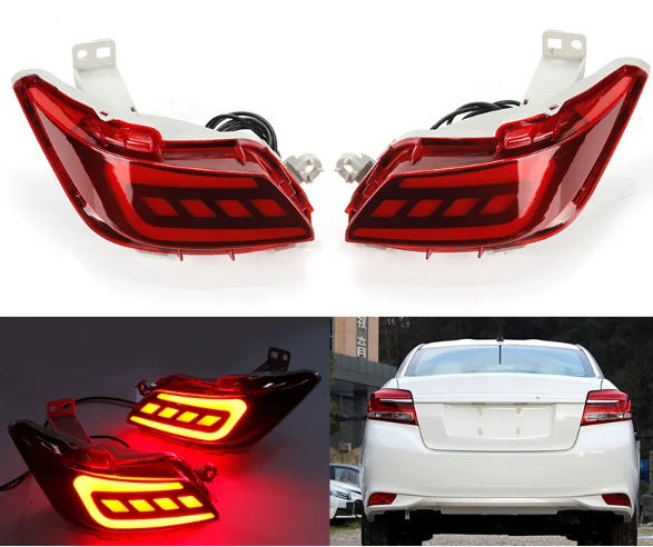 KEEN New Car Part Rear Bumper Light for Toyota VIOS 2017 2018 led Brake Warning Lamp Auto Tail Reflectors LED