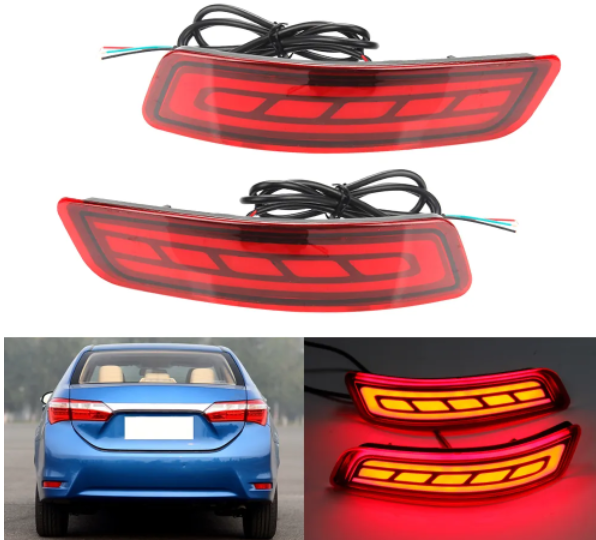 KEEN LED Rear Bumper Reflectors Tail Light for 2014-2018 Toyota Corolla Lexus GS250/350/450H/ES250/ ES300/ES350
