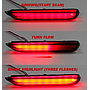   KEEN LED Rear Bumper Reflectors for Nissan X-trail Infiniti Q60 Q70 QX50 Tail Light with Flow Turning led Flash Brake Lamp