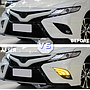 KEEN Daytime Running Lamp for Toyota Camry 2018-2019 LED DRL Driving Fog Lamp Cover led with Flow Turn Signal