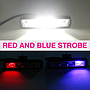 KEEN 72W Work Light Red and Blue Strobe Light Bar for Car 4x4 Off road Tractor Trailer SUV Spot Combo Lamp led Headlights