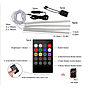 KEEN 4pcs 12v Flexible Rubber Car RGB Interior Atmoshere Light Bar Remote Control Auto Neno Decorative Ambient Strip Light