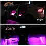 KEEN 4pcs 12v Flexible Rubber Car RGB Interior Atmoshere Light Bar Remote Control Auto Neno Decorative Ambient Strip Light