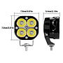 KEEN 4 leds Mini 3inch 40W LED Work Light for Motorcycle Truck SUV ATV 4X4 Offroad Spot Lamp Driving Fog Lamp Headlight