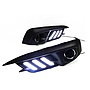 KEEN 12V Car Light LED Daylight DRL for Honda Civic 2016 2017 2018 Driving Fog Lamp with Turn Signal Daytime Running Light