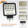   KEEN 42W Square Work Light LED Flood Spot Light with Amber Angle Eye Offroad Trailer Trucks Driving Fog Light 12V 24V