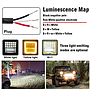   KEEN 42W Square Work Light LED Flood Spot Light with Amber Angle Eye Offroad Trailer Trucks Driving Fog Light 12V 24V