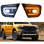 KEEN 12V Car DRL For Ford Ranger 2022 2023 Daytime Running Light Driving Fog Lights with Flow Turning Lampht