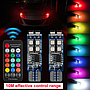 KEEN DC9-14V RF Remote Control Car Light RGB T10 LED Bulb COB 10smd W5W Canbus Clearance Lamp Inerior Atmosphere Light Bulb