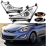 KEEN LED DRL Daytime Running Lights For Hyundai Elantra Avante 2016 2017 With Turn Yellow Signal Fog Lamp