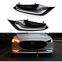 KEEN New For Mazda 3 Axela 2019 2020 LED Car DRL Dynamic Turn Yellow Signal Fog Lamp Cover LED Daytime Running Lights headlight
