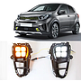 KEEN New Style Car LED Daytime Running Light For 2018 2019 2020 Kia PICANTO DRL White Fog Lamp Cover With Amber turn Signal