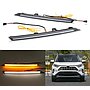 KEEN 12V Daytime Running Light for Toyota RAV4 2019-2021 Front Grille DRL Sequential Turn Signal Car Head Lamp