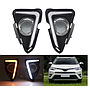 KEEN 12V Car LED DRL for 2014 2015 2016 Toyota RAV4 RAV 4 Daytime Running Light White Fog Lamp Cover With Amber Turn Signal
