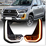 KEEN Auto Daytime Running Light for Toyota Hilux Revo 2020-2021 LED DRL Yellow Turn Signal 12V Fog Light Cover LED
