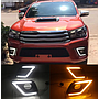 KEEN for 2015 2016 Hilux REVO Car LED DRL 6000K White amber Waterproof 12V DRL led daylight fog light led headlight