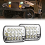 KEEN 7 Inch Square 45W LED Headlight for Jeep Wrangler Hi/low Beam Offroad Truck Car SUV ATV Work Lights 12-60V