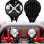 KEEN 6 Inch Angle Eye Car Spotlight 40W Work Lights Halo DRL Driving Headlamp for Motorcycle Offroad Truck Tractor Boat Trailer