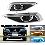 KEEN 12V Waterproof DRL for Honda CRV 2014-2016 LED Daytime Running Light With Amber Turn Signal Car Fog Lamp