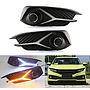 KEEN 12V Car led Daytime Running Lamp for Honda Civic 2016-2018 led Fog Light Cover LED Head Lamp