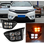 KEEN Auto led DRL for Honda Fit Jazz 2014-2017 White and Amber Daytime Running Lamp Driving Fog Light Head Light